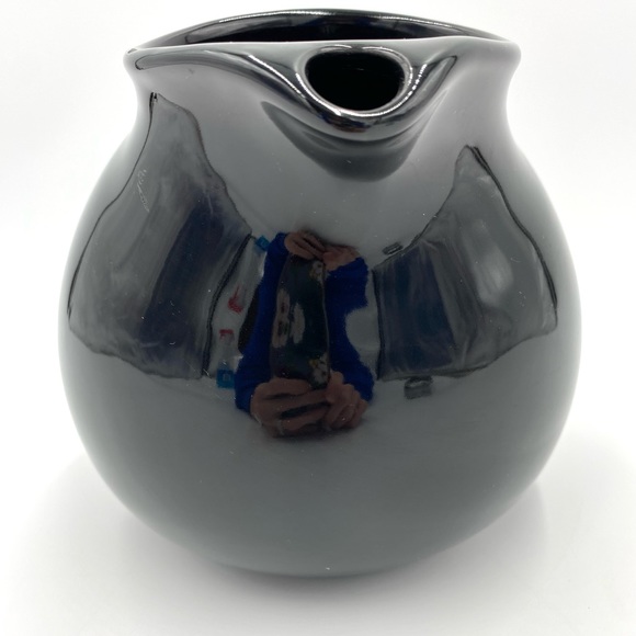 Waechtersbach Ball Pitcher Black Glaze Spain 7 inch About 12 Cups With Handle - Picture 10 of 10